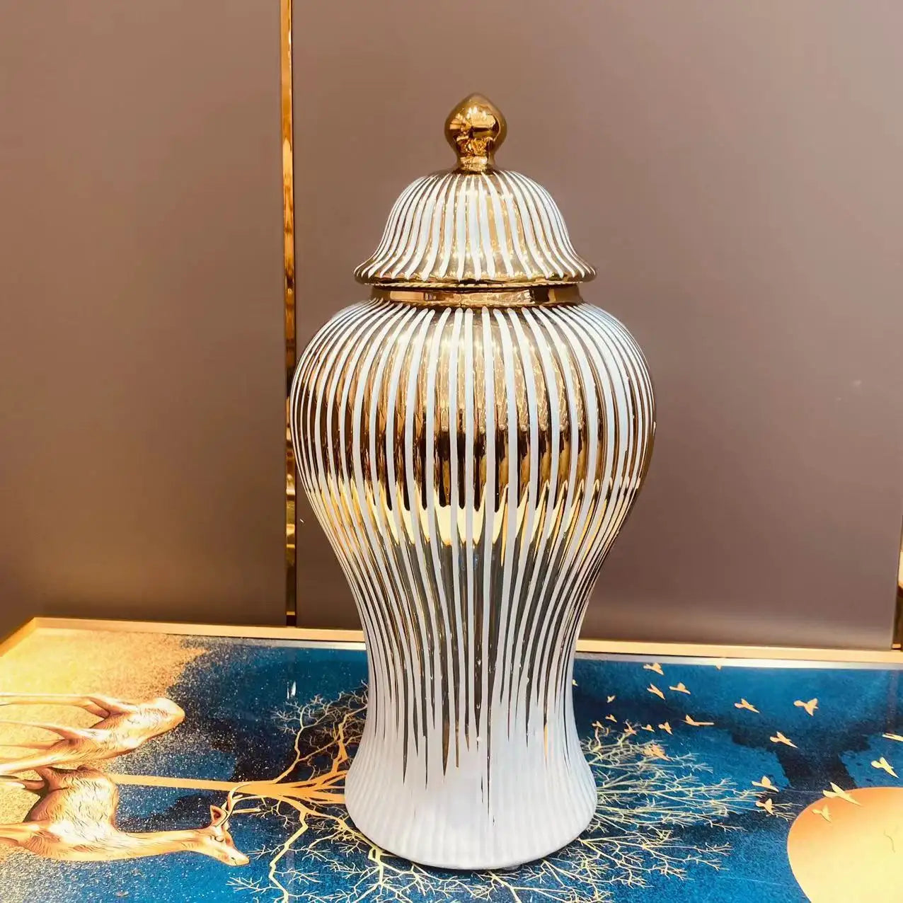 LETILEX® Keramik Blumen Vase Gold